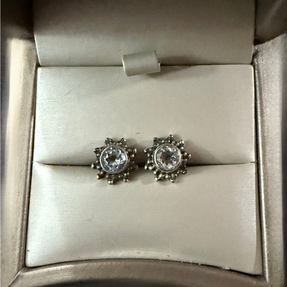 Elegant Silver Stud Earrings - Picture 1 of 2